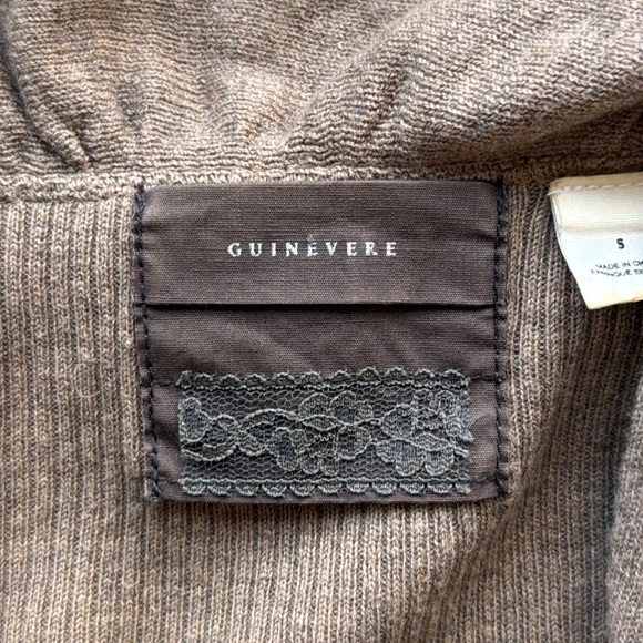 Anthropologie Guinevere brown cotton/cashmere blend small waterfall card… - Picture 3 of 9